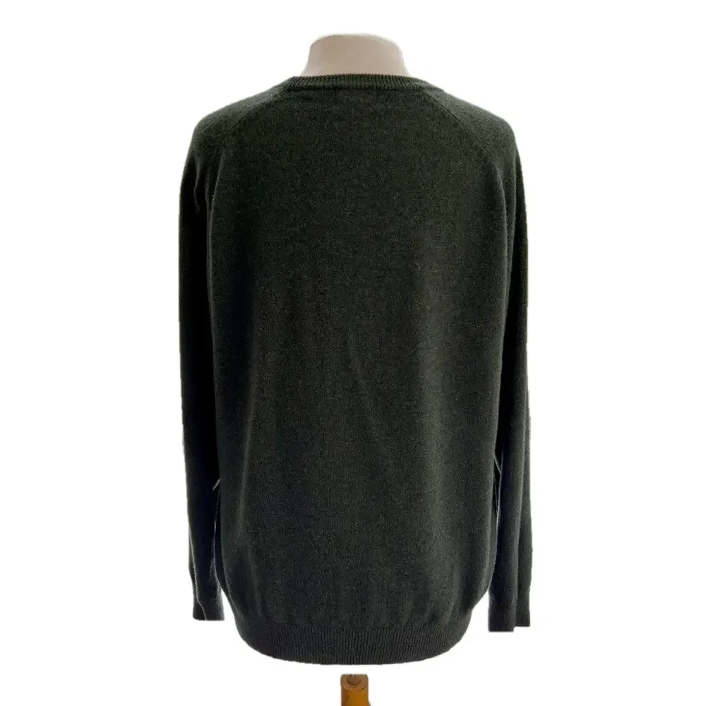 L.L. Bean Lambswool Hunter Green Size XL Sweater Crew Neck Machine Washable